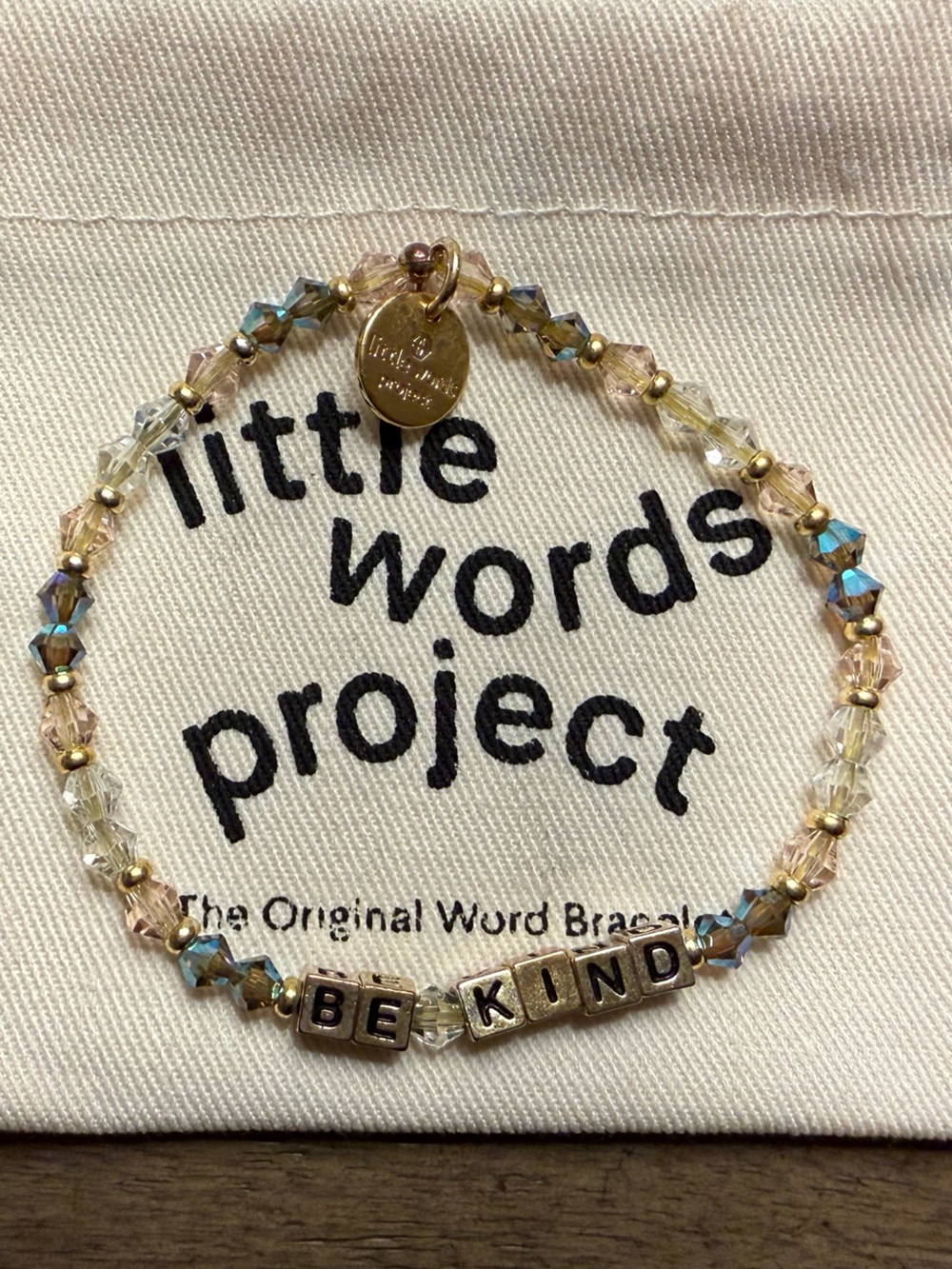 Little Words Project "Be Kind" Crystal & Gold Accent Bracelet